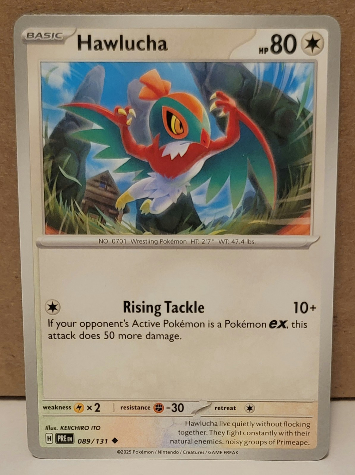 Pokemon TCG Card - 089/131 Hawlucha - Prismatic Evolutions - Uncommon NM