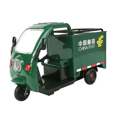 1/32 Alloy Pull Back China Post Express Car Tricycle Model Sound&Light Kids Toy