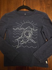 Boys Gap Long Sleeve Navy Shirt With Shark Size Small