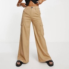 New Versatile Light Mature Style Large Pocket Straight Wide Leg Cargo Pants