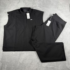 FIGS Scrub Set Womens 2XL Black Carolina Henley High Waist Livingston Pants NWT
