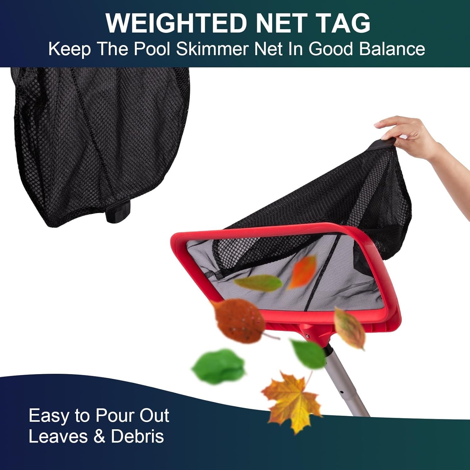 Multifunctional Pool Skimmer Net with Double-Layer Bag - Easy Attachment Clip