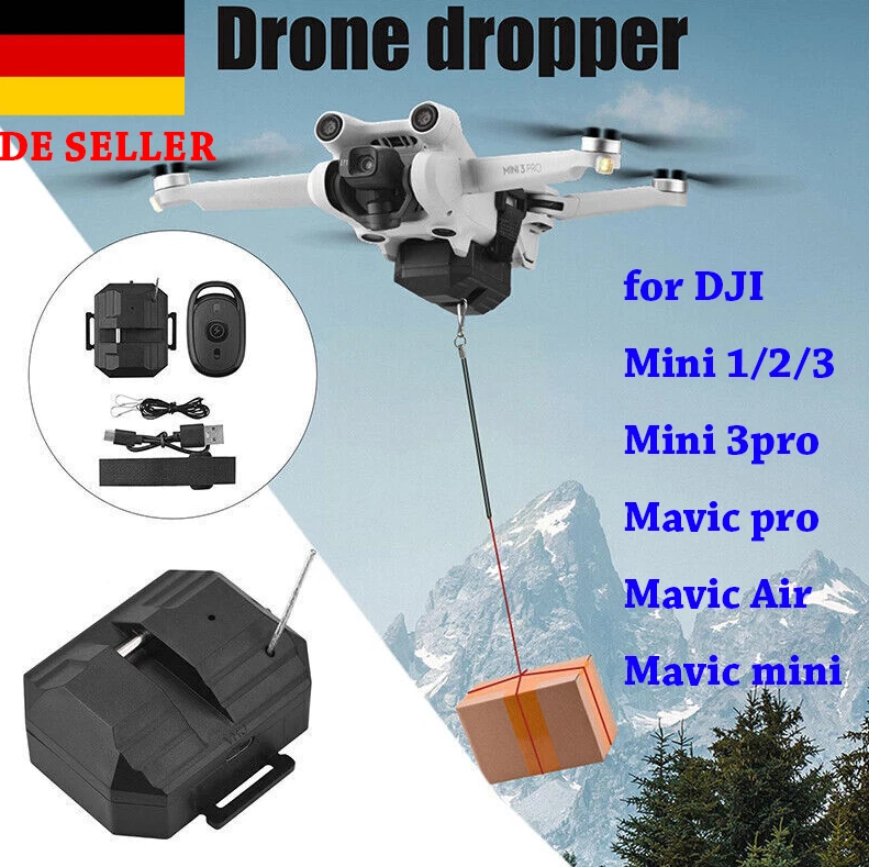 MARKENLOS Airdrop Dropper Fernbedienung Werfer Zubehör Für DJI Mini 2 SE 3 Pro Drohne USB