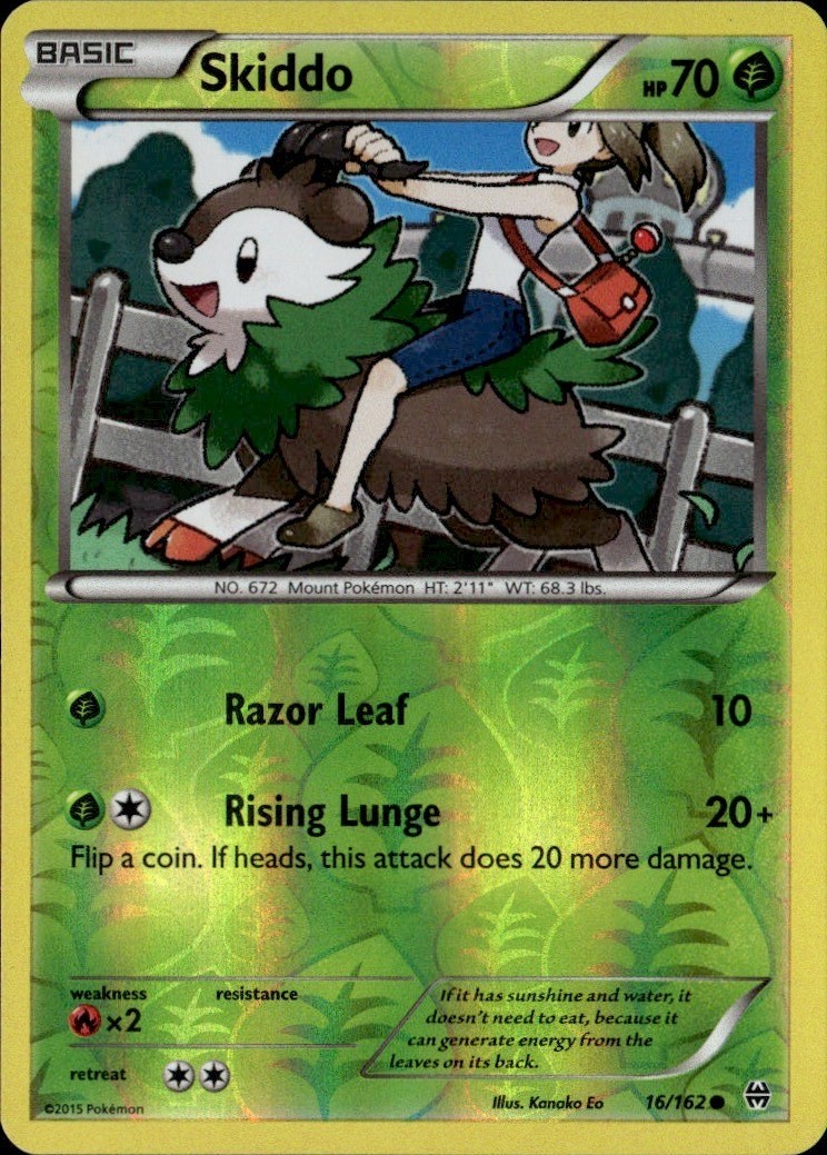 Skiddo Reverse Holo Common BKT XY - BREAKthrough 16/162 LP-NM