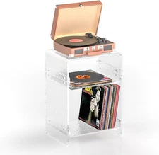 Clear Acrylic 3-Tier End Table/Nightstand – Sleek Bedside X-Large, Big-stone 