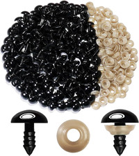 300Pcs 15mm Safety Eyes and Washers 15 mm Safety Eyes for Crocheting Black Cr...