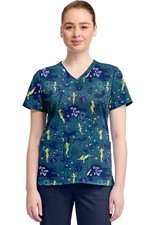 Tinker Bell Cherokee Scrubs Tooniforms Disney V Neck Top TF796 TBYM