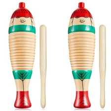 2 Pieces Colorful Fish Shaped Guiro Instrument Latin Musical Multicolor
