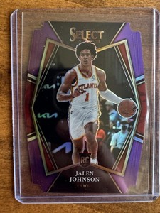 2021-22 Panini Select Jalen Johnson Premier Die-cut Purple Prizm RC /99 Hawks