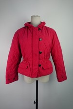 Valentino Jeans Red Quilted Bomber Jacket Women Vintage 80s, Size S (34)