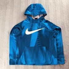 Nike - Youth Size Large - Blue Dri-Fit Hoodie - Big Swoosh Pullover