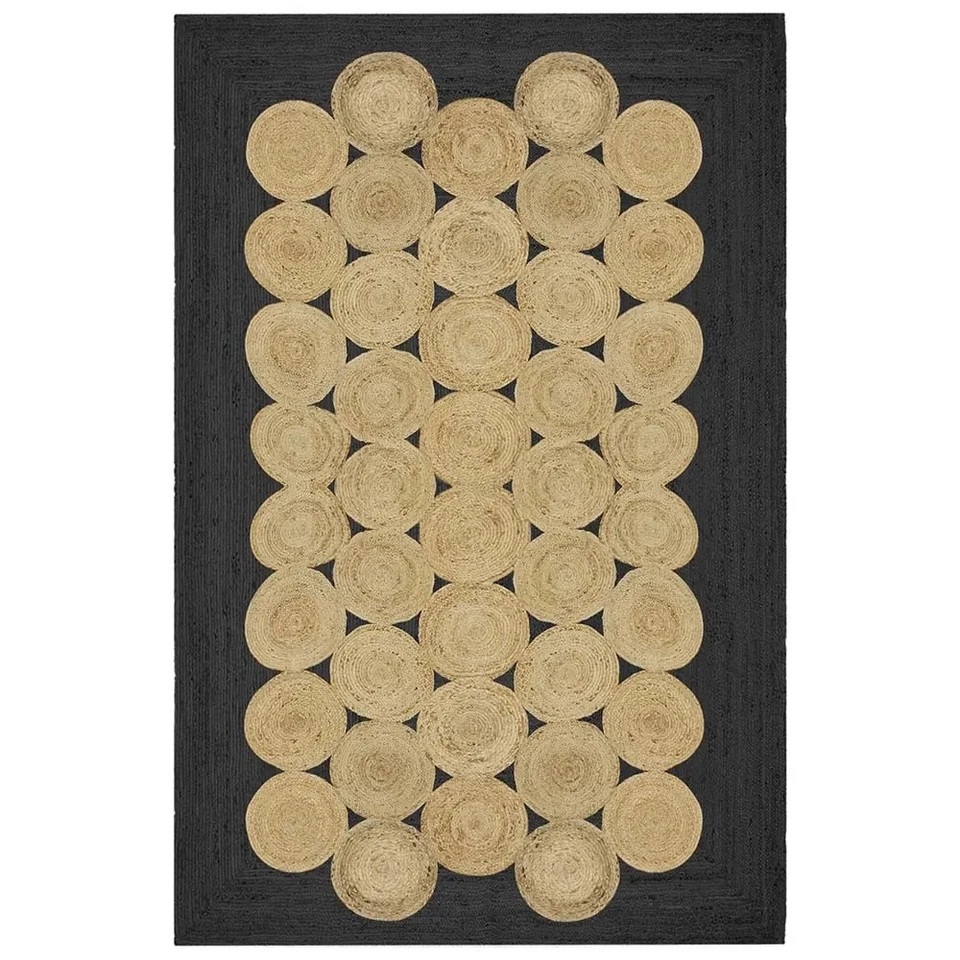 Eco Friendly Jute Braided Rug Handmade Farmhouse Bohemian Rustic 5x8 6x9 Carpet - Image 2 of 4