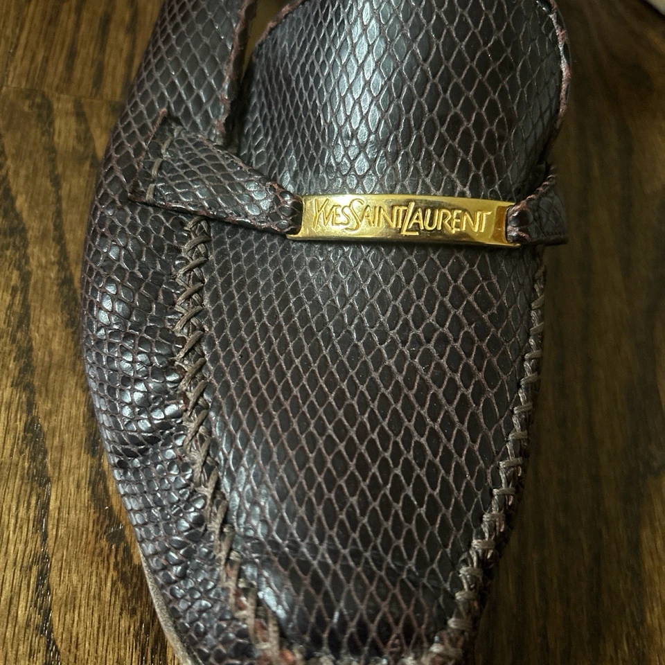 Vintage Yves Saint Laurent Snake Leather Fashionable Loafers - Made In Italy - Image 3 of 4