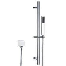 JetsBath Single Spray Shower Slide Bar Shower with Hose Chrome Handheld