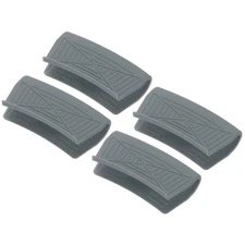 4 Pcs Silicone Assist Hot Pan Handle Holder (Grey, Square Edge Arc)