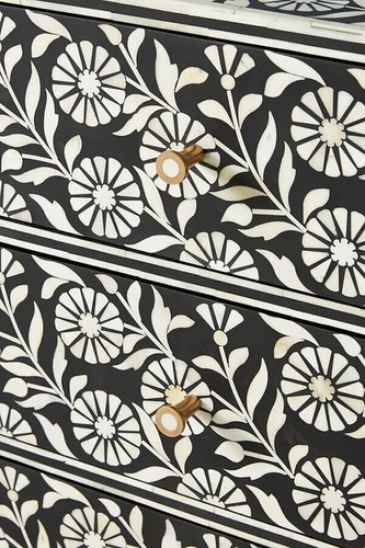 Bone Inlay Bedside Table - Picture 4 of 6