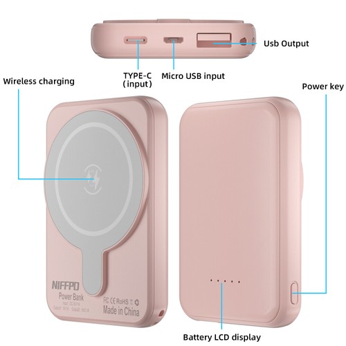 1000000mAh Magnetic Mini Power Bank Backup Fast Portable Charger Fr iPhone 15 14 - Picture 59 of 68