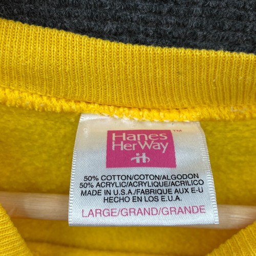 Vtg Hanes Her Way Womens Large Pullover Sweatshirt Golden Yellow BLANK - Picture 2 of 17