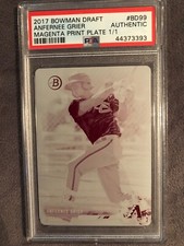 2017 Bowman Draft Anfernee Grier D-Backs Magenta Print Plate 1/1 PSA💎AUTHENTIC