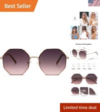 All-Season UV400 Polygon Sunglasses with Gift Box - Essential Fashion Accessory