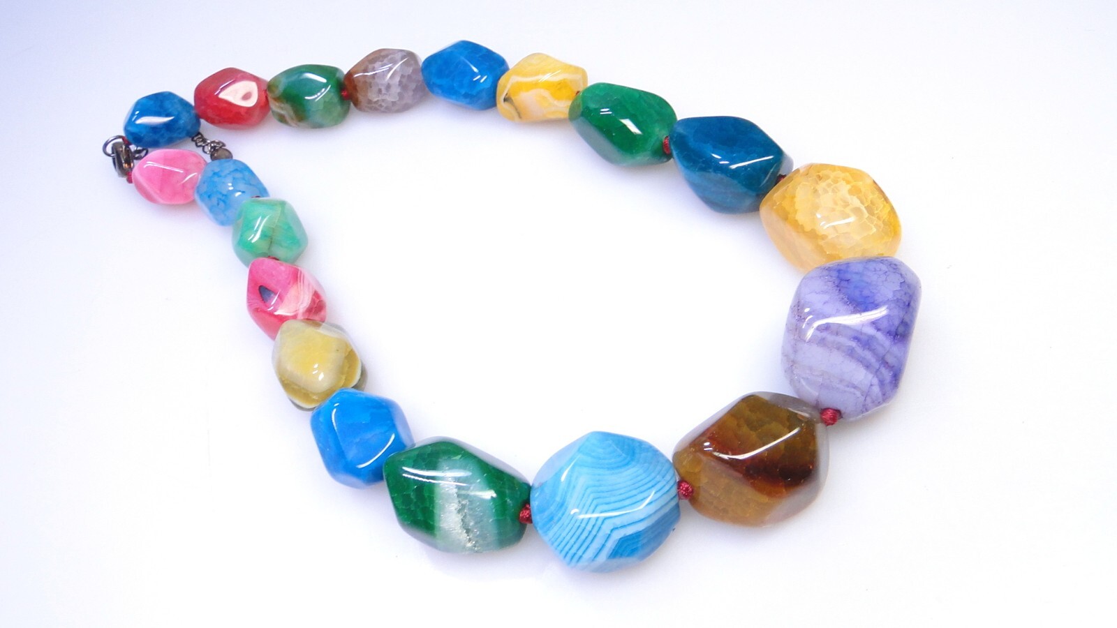 Lucas Lameth Large Agate Multi Colored Stone Bead… - image 2