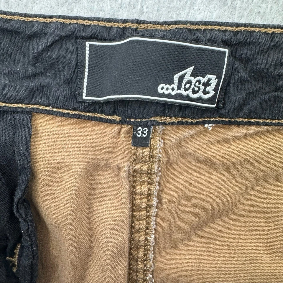 Pantalones Cortos Lost Enterprises Para Hombres 33 Caqui Chino Frente Plano Caminar Algodón Y2K Patinador Foto 4 de 4