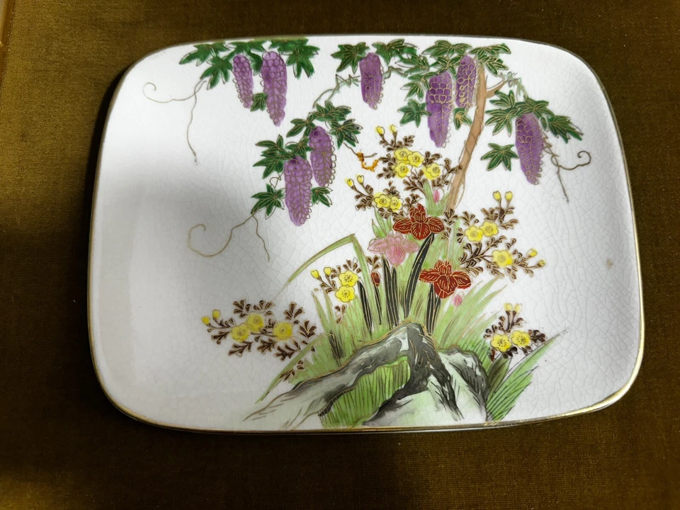 Juego de Platos de Porcelana Japonesa Pintados a Mano Floral Chinoserie Japón Decoración de Pared Foto 4 de 4