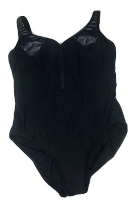 black leather swimsuit