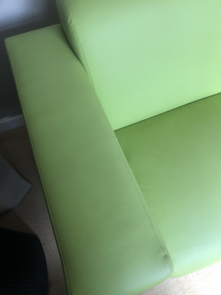 Small 2 Seater Sofa, Green leather effect eBay