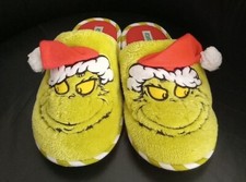 Men  s Dr. Seuss The Grinch Christmas Slippers Size 9-10