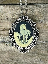Mythical Unicorn Cameo Pendant Silver Necklace BIRTHDAY GIFT DAUGHTER SISTER MOM