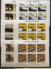 6x Locomotives / Trains - stamps - Timbres - Imperf. MNH** M105