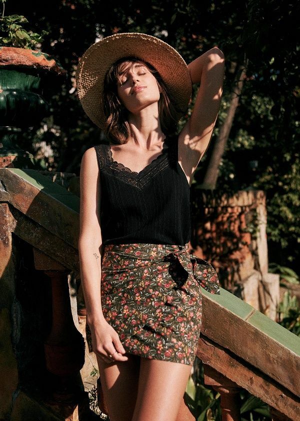 Sezane Jupe Pacome Skirt XL 44 Women's Casual Floral Printed Sezane Jupe Pacome Skirt XL 44 Women's Casual Floral Printed