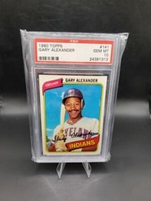 1980 TOPPS PSA 10 GEM MINT #141 GARY ALEXANDER INDIANS POP 21 SET BREAK FLAWLESS