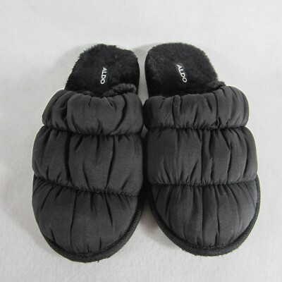 Aldo Mens Puffersnug Black Slip-On Work At Home Slippers Sz S EUC