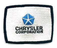 Chrysler Corporation Logo Car Model Rectangle Sew-On Patch New Old Stock Vintage