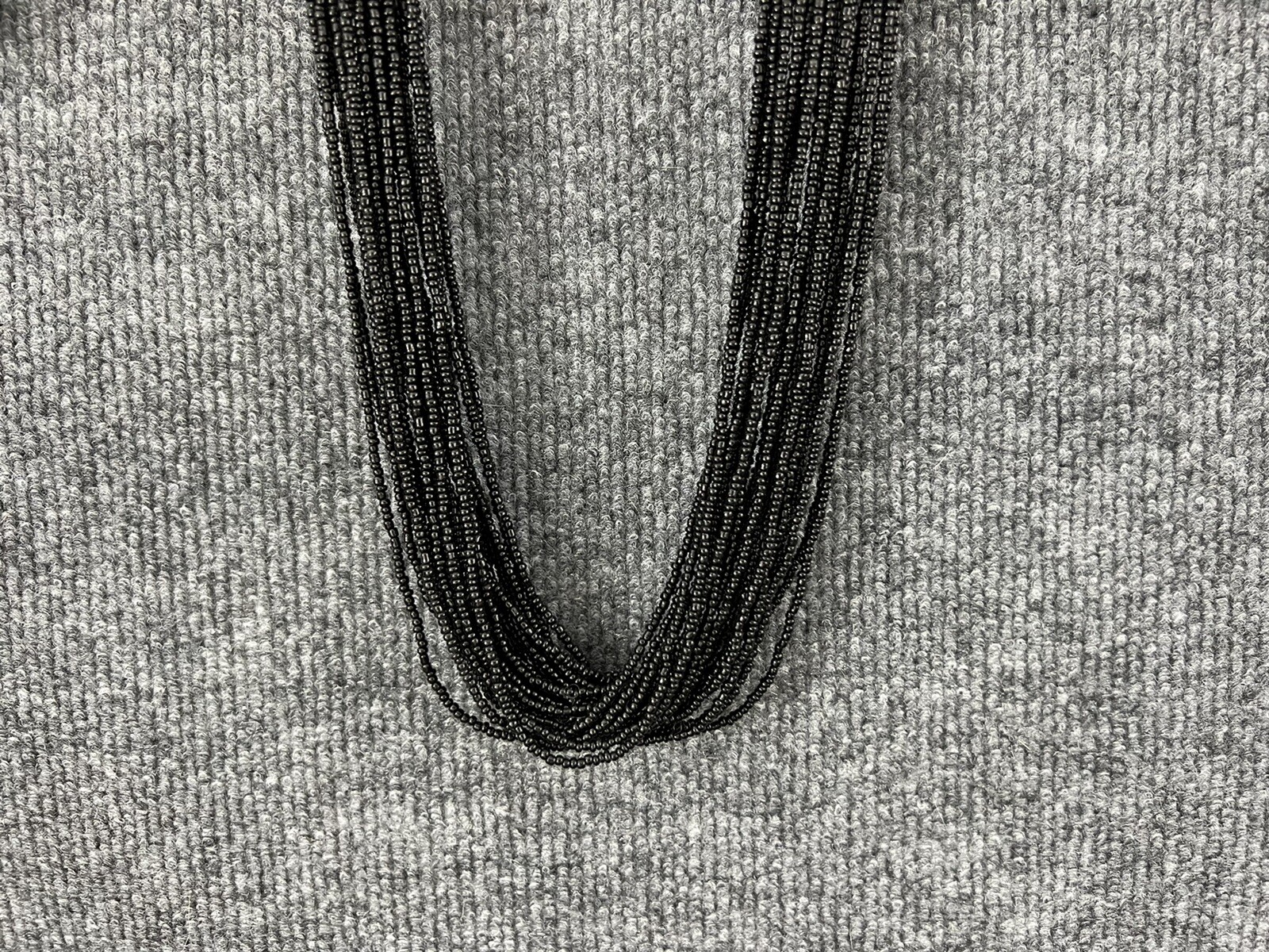 Tiny Metal Beads Necklace Statement Piece Black B… - image 6