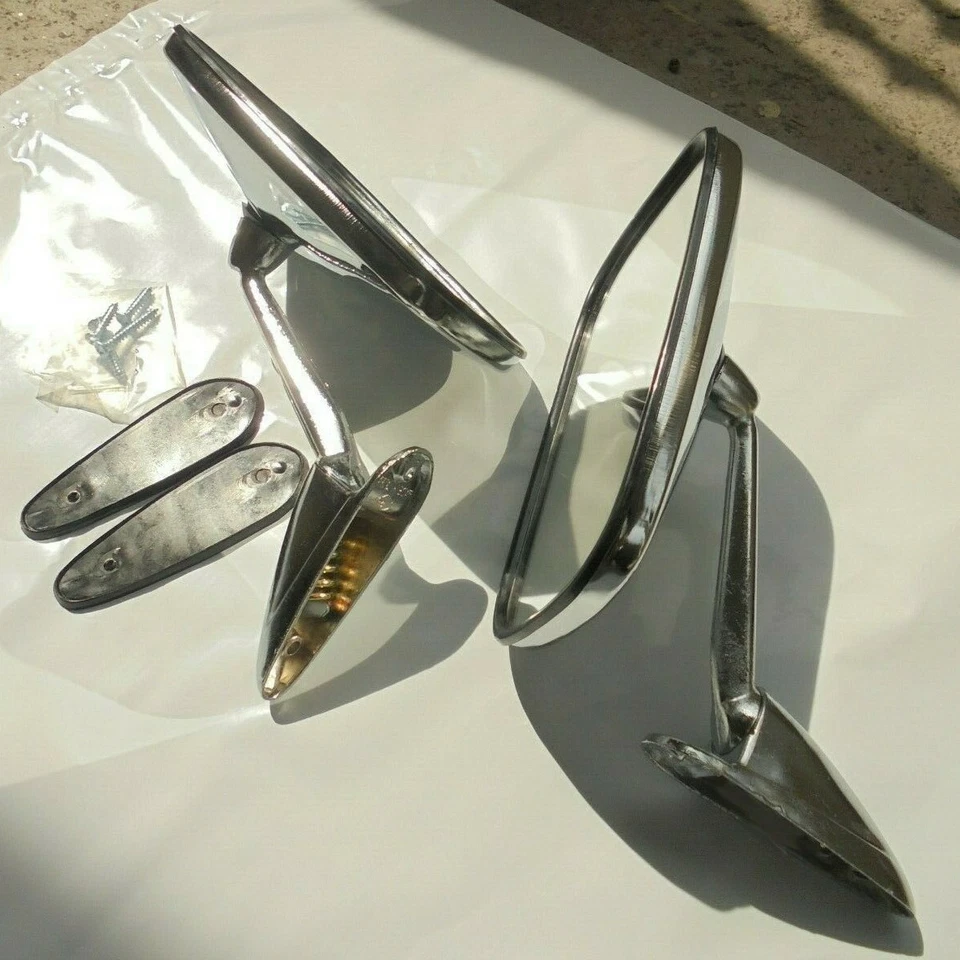 Volvo 145: 1966-1974 1973 1972 Wagon Black Rim Chrome Fender Mirrors Door Pair Foto 4 de 4