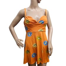 Urban Outfitters Marianne Floral Mini Dress in Orange