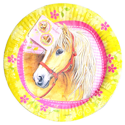 8x Pappteller ''Charming Horses'' 2 Designs 23 cm von amscan 551259 OVP