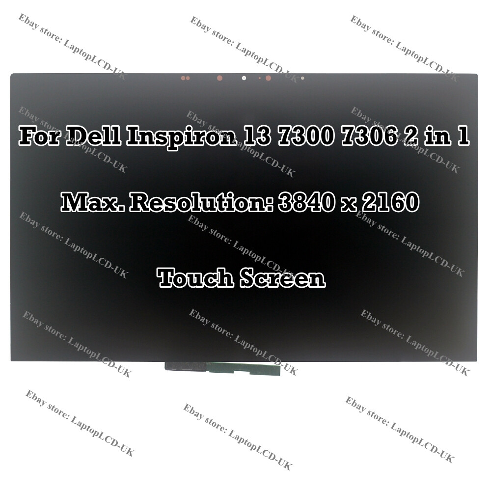13.3"" Dell Inspiron 13 7300 2-in-1 UHD 3840x2160 LCD Panel Touch Screen Assembly