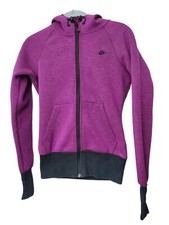 Nike Womens Sz Small Zip Up Hoodie Sweater Purple Black Sportswear 414859-511