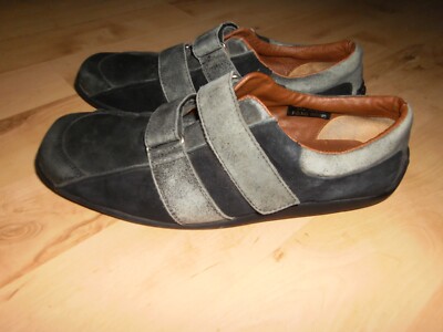 Bruno Banani Schuhe Halbschuhe  Gr. 43  Leder  Klettverschluss schwarz / grau