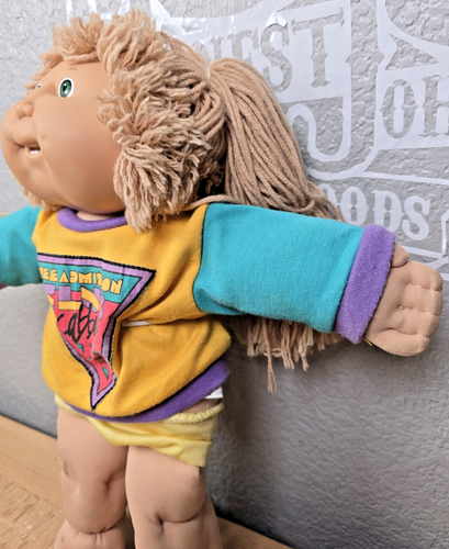 Coleco 1986 Cabbage Patch Kid HM10 CPK Club Shirt Blonde Double Pony Hair Outfit - Picture 5 of 10
