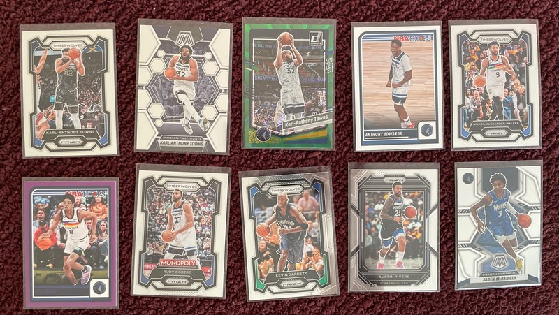 2021/22/23/24 Panini NBA Minnesota Timberwolves (Current & Veterans) Lot (10)