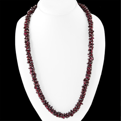 TOP ATTRACTIVE 505.00 CTS NATURAL AAA UNTREATED RICH RED GARNET BEADS NECKLACE