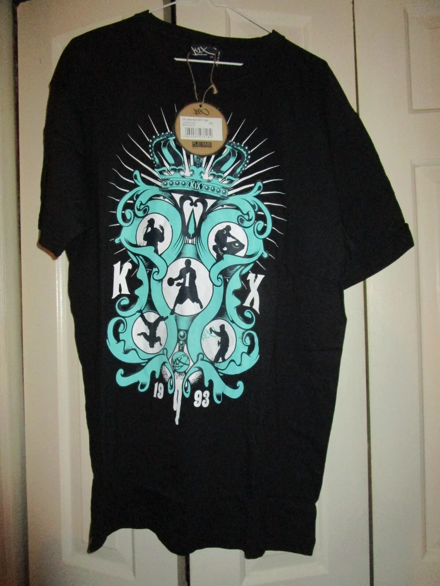 NWT K1X Nation of Hoops 5th Element Black Navy Mint Graphic T-Shirt Size 2XL