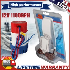 12V Automatic Boat Submersible Plumbing Bilge Water Pump W/ Float Switch 1100GPH
