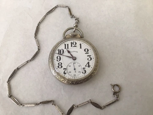 Antique Illinois Bunn Special Railroad 1921 Open Face Pocket Watch.21j.16sizeRun