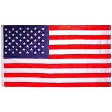 USA FLAG - 3 x 5' USA - Made In USA Poly-Cotton, Brass Grommets